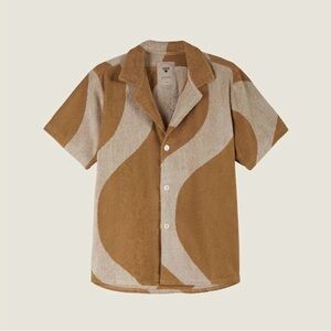 OAS Brown and Tan Casual Button Down Shirt
